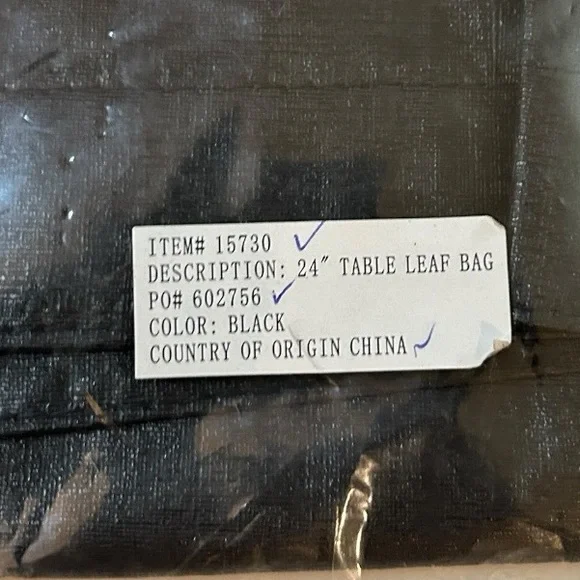 Black 24” Table Leaf Bag - Picture 2 of 3